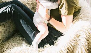 parent and child sitting together